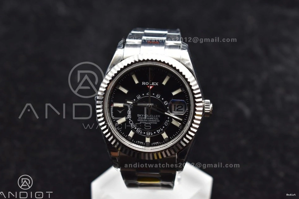 on Oyster Dial SS SS Best A23J Skydweller Bracelet Noob Black Edition 0209